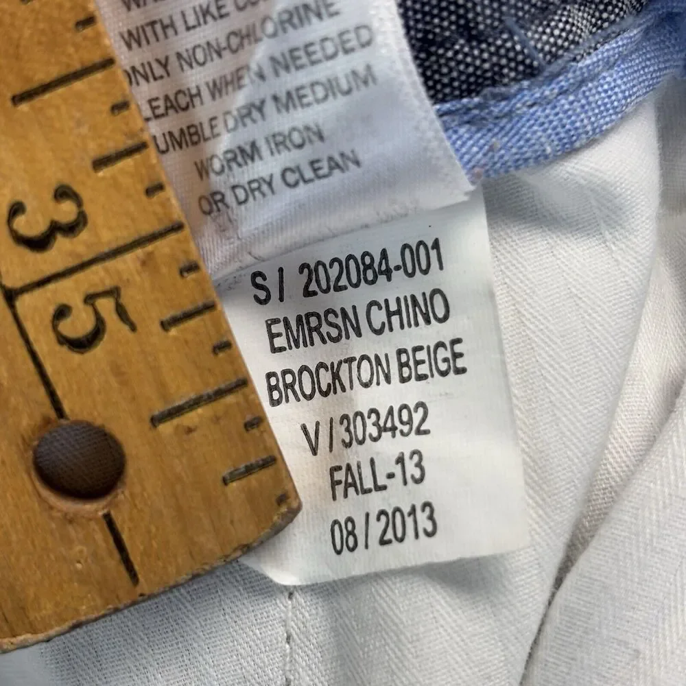 Banana Republic Emerson Chino Cotton‎ Pants 35X30 (36x29 Actual) Khaki Slacks